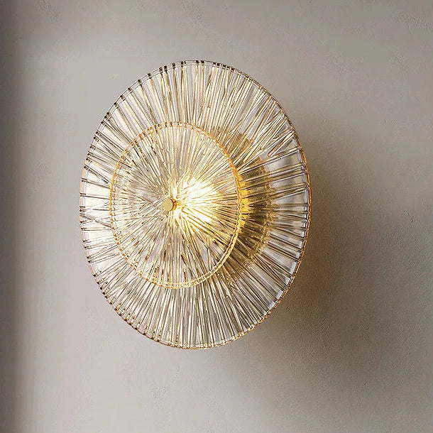 Erel Ribbed Layered Round Wall Light D 35 cm | Celestre