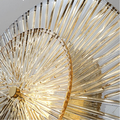 Erel Ribbed Layered Round Wall Light | Celestre