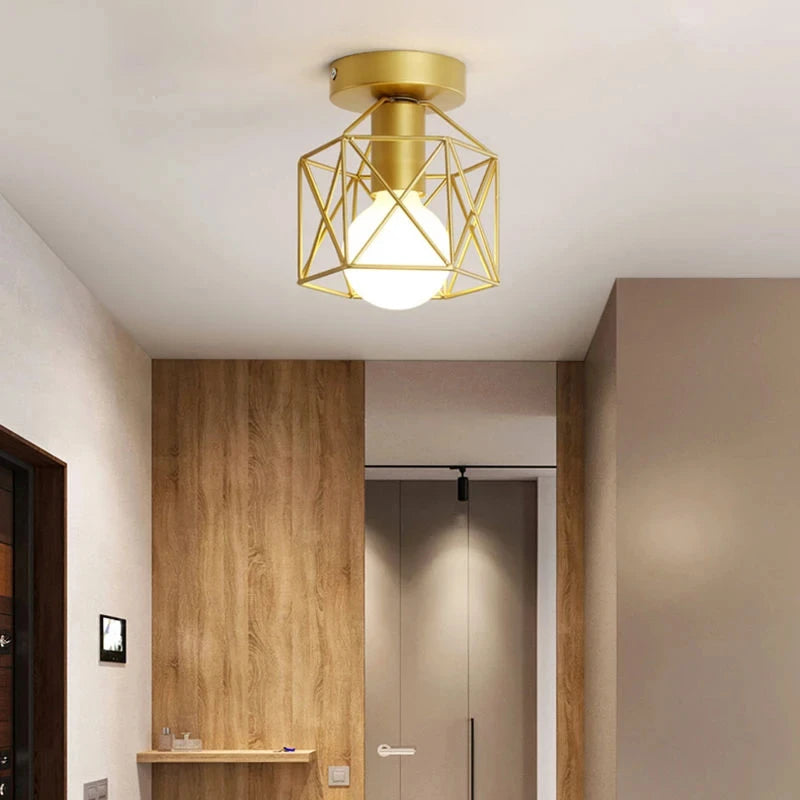 Meno Geometric LED Ceiling Light Gold | Celestre