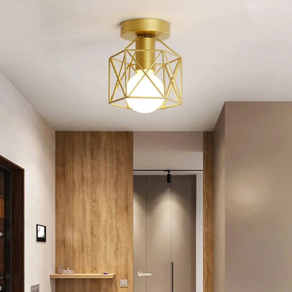 Meno Geometric LED Ceiling Light Gold | Celestre