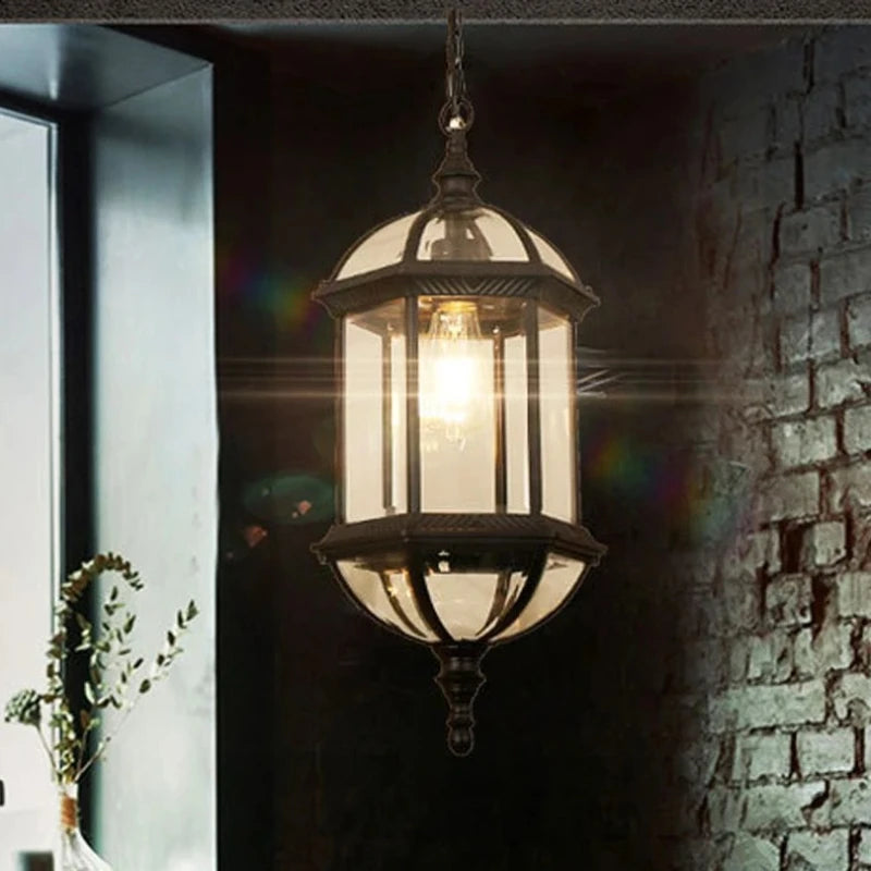 Juvo Lantern Outdoor Pendant Light Black | Celestre