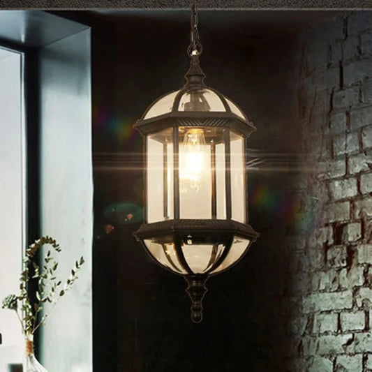 Juvo Lantern Outdoor Pendant Light Black | Celestre