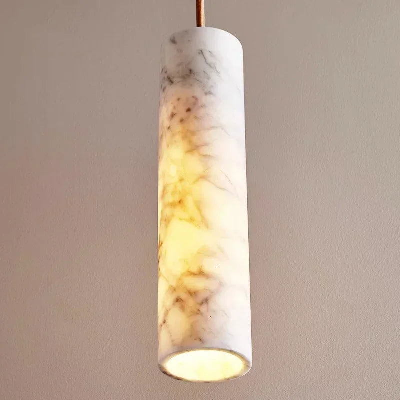 Olri Alabaster Cylindrical Pendant Light | Celestre