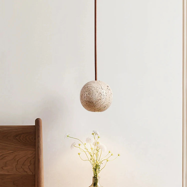Leze Vintage Travertine Pendant Light 1 Head | Celestre