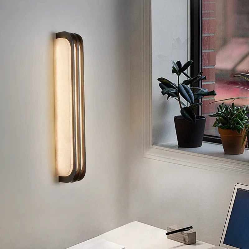 Vixo Linear Alabaster Slats Wall Light H 80 cm | Celestre