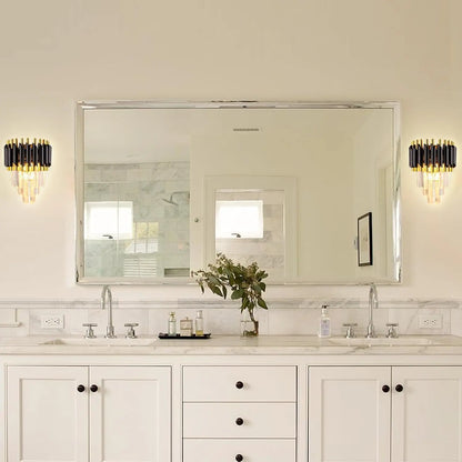 Evis Tiered Crystal Tubular Wall Light | Celestre