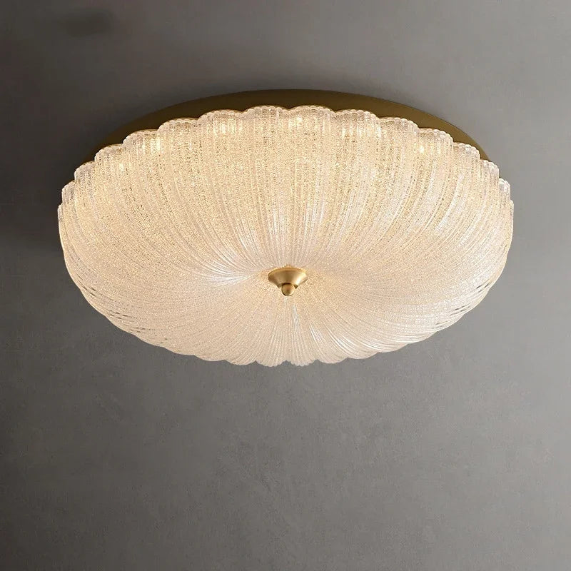 Elin Ribbed Round Bowl Ceiling Light D 30 cm | Celestre