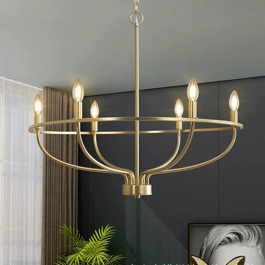 Hivo Hoop Candelabra Chandelier Gold 6 Heads | Celestre