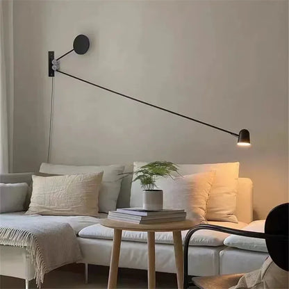 Trena Minimalist Swing Arm Wall Light Black 100 cm | Celestre