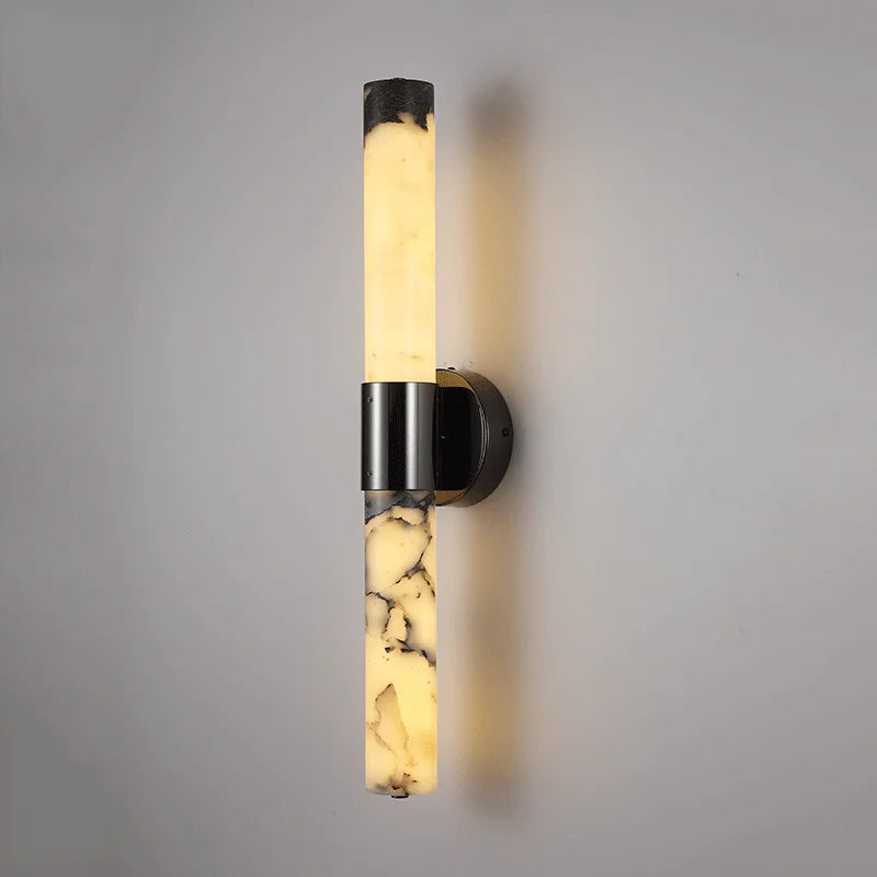 Cris Cylindrical Veined Alabaster Wall Light | Celestre