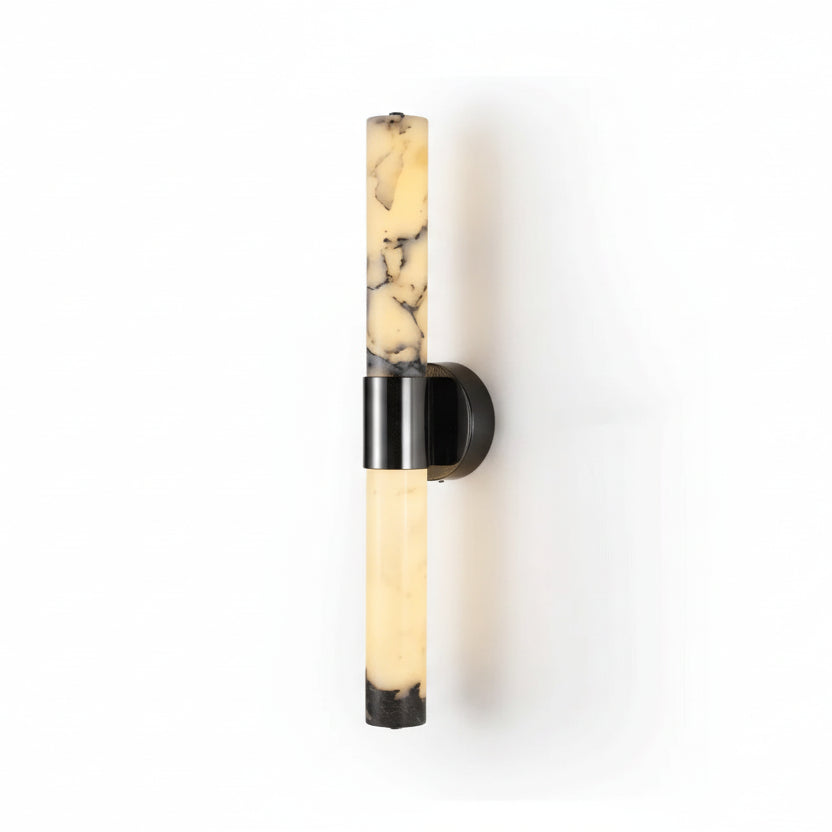 Cris Cylindrical Veined Alabaster Wall Light | Celestre