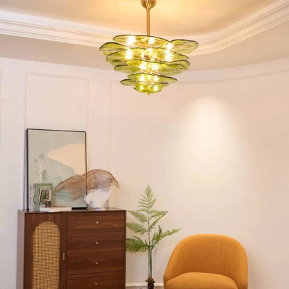 Lyric Lotus Leaf Chandelier Green | Celestre