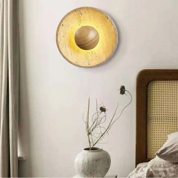 Verra Travertine Wall Light Log Wood | Celestre