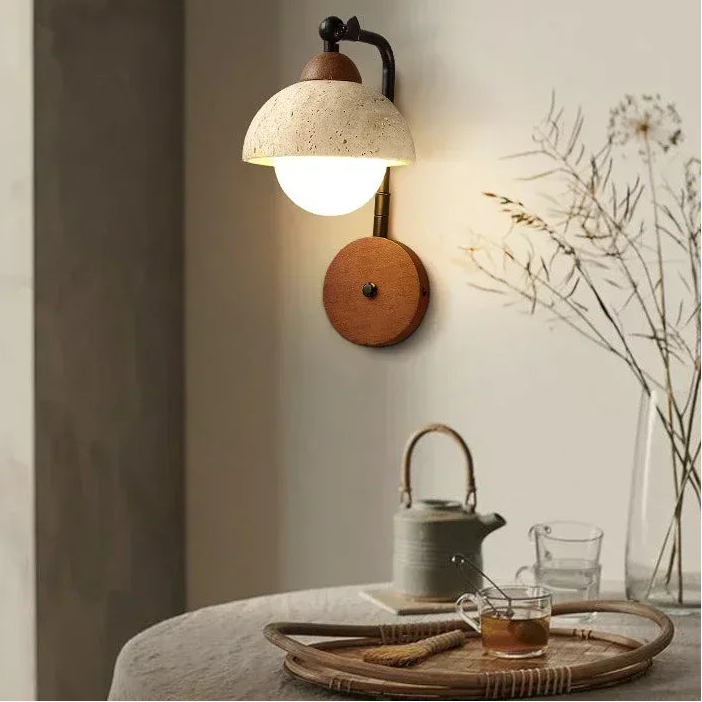 Tivo Travertine Half Moon Wall Light | Celestre