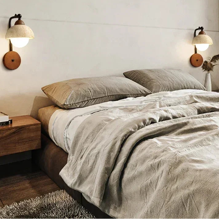 Tivo Travertine Half Moon Wall Light | Celestre