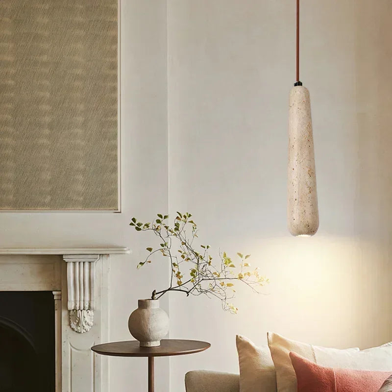 Cove Long Travertine Pendant Light | Celestre