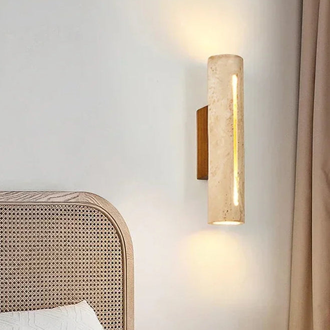 Jexa Travertine Cylindrical Wall Light | Celestre