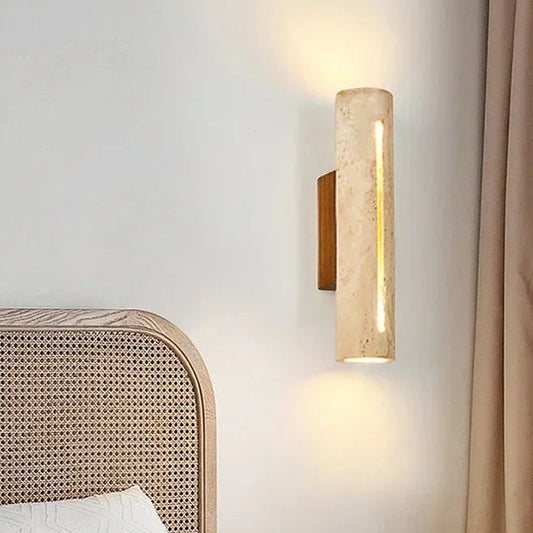 Jexa Travertine Cylindrical Wall Light | Celestre