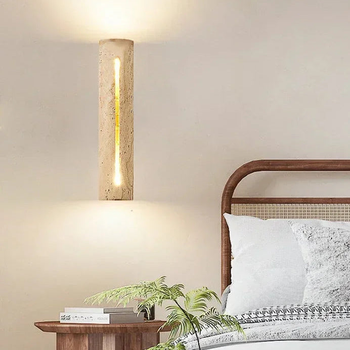 Jexa Travertine Cylindrical Wall Light | Celestre