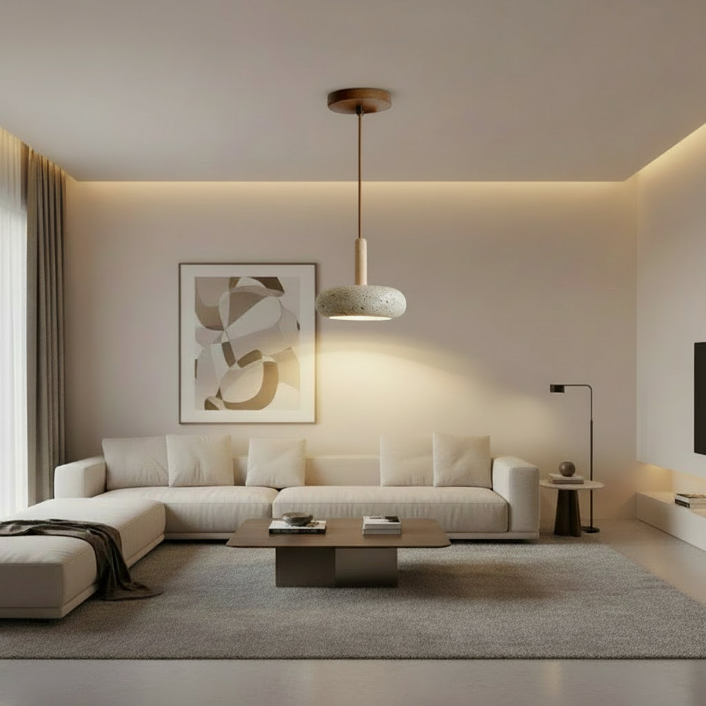 Lumas Nordic Travertine Pendant Light Walnut | Celestre