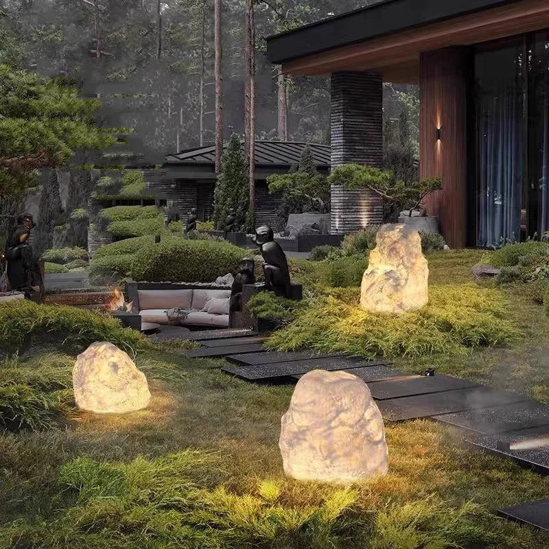Seka Stone Style Solar Outdoor Floor Lamp | Celestre