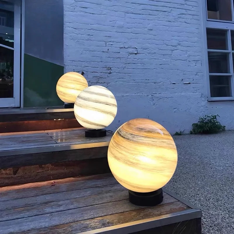 Casi Globe Swirl Pillar Light | Celestre
