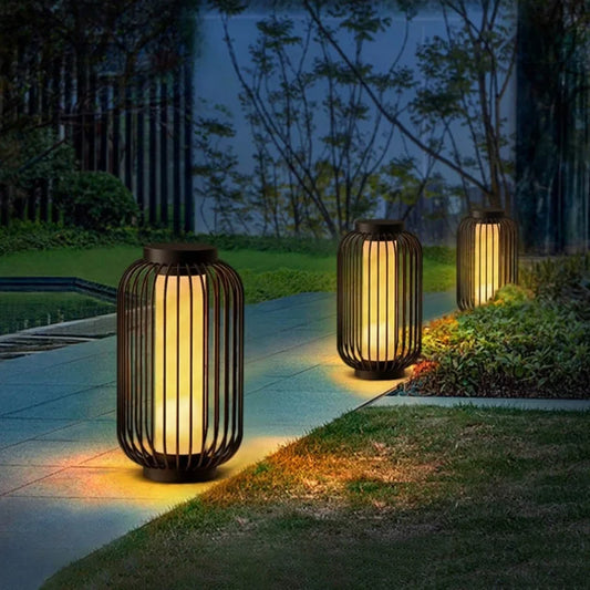 Amen Cage Solar Outdoor Lawn Lantern | Celestre
