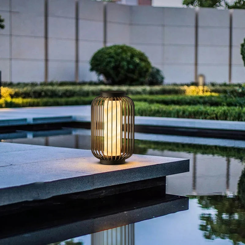 Amen Cage Solar Outdoor Lawn Lantern H 50 cm | Celestre