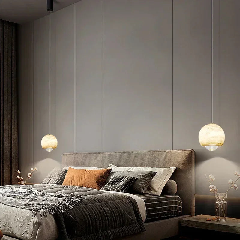 Viro Marble Sphere Pendant Light | Celestre