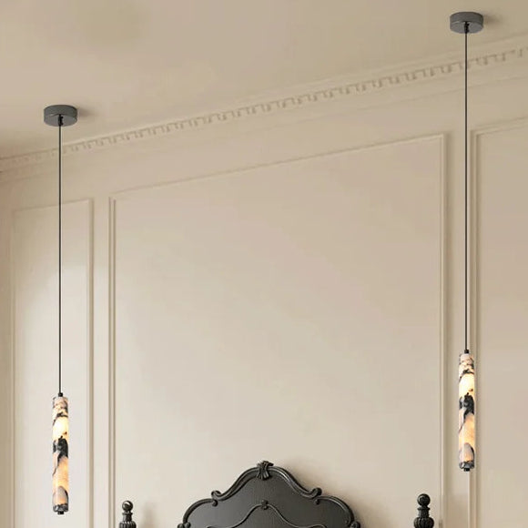 Vare Cylindrical Stone Pendant Light | Celestre