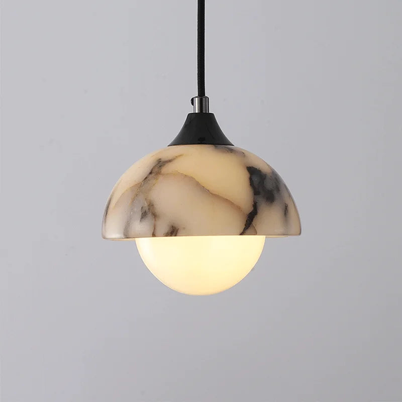 Beni Marble Dome Globe Pendant Light | Celestre