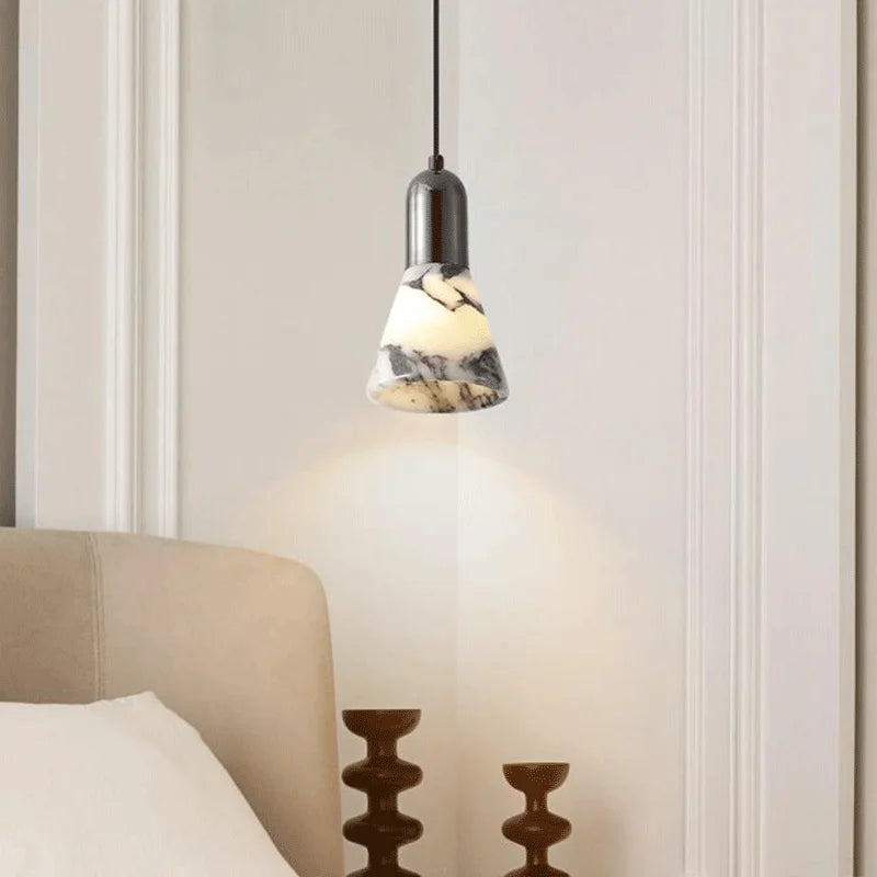Erix Conical Marble Pendant Light | Celestre