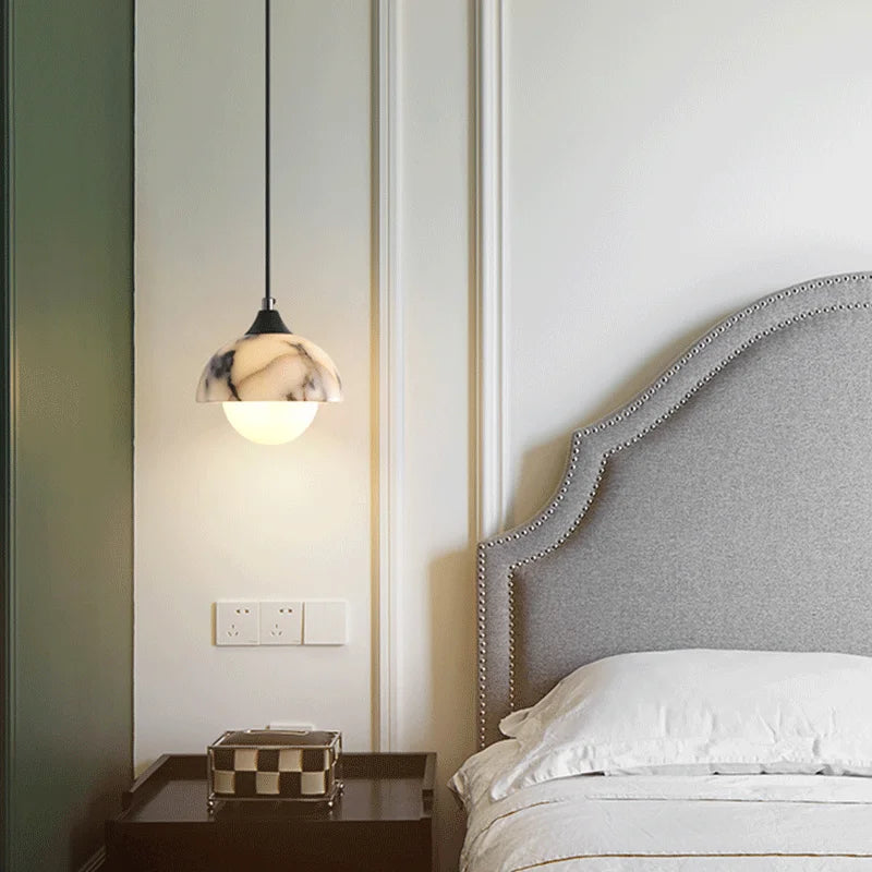 Beni Marble Dome Globe Pendant Light | Celestre