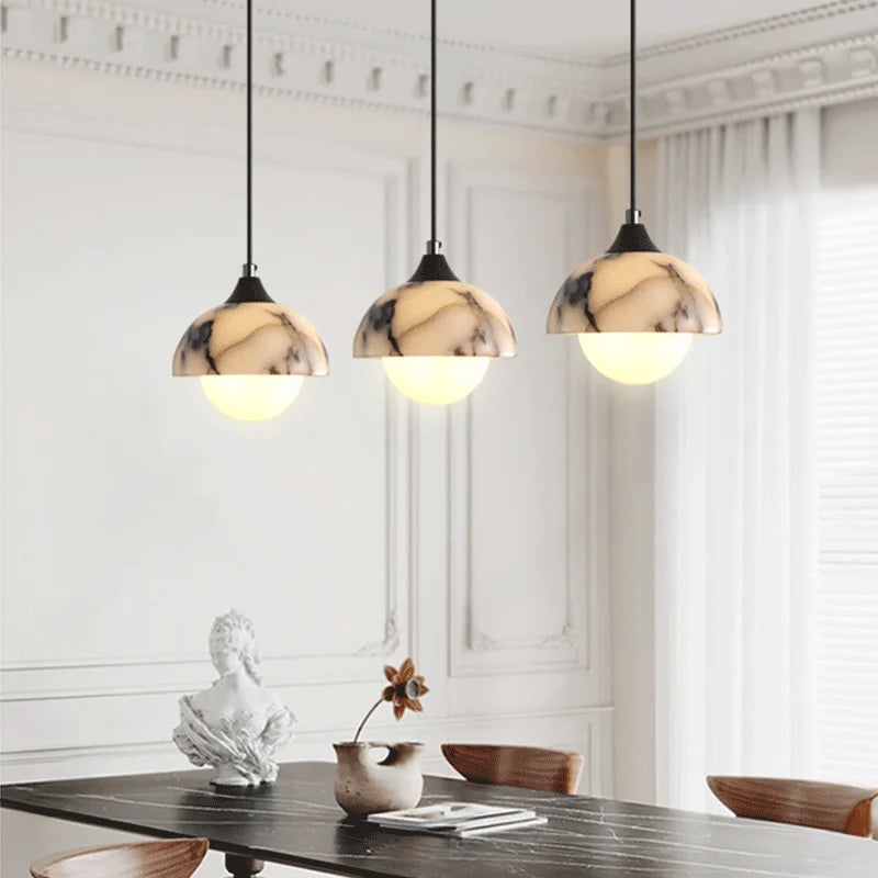 Beni Marble Dome Globe Pendant Light | Celestre