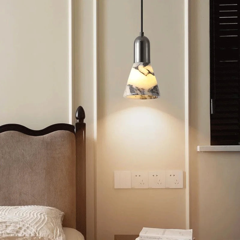 Erix Conical Marble Pendant Light | Celestre