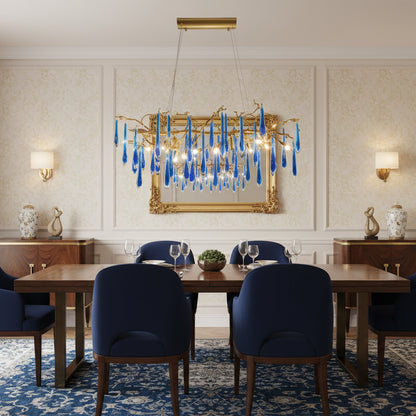 Bral Crystal Branch Chandelier Long 120 cm | Celestre