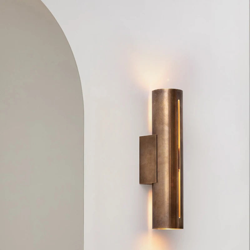 Deva Long Tubular Wall Light Brown Small | Celestre