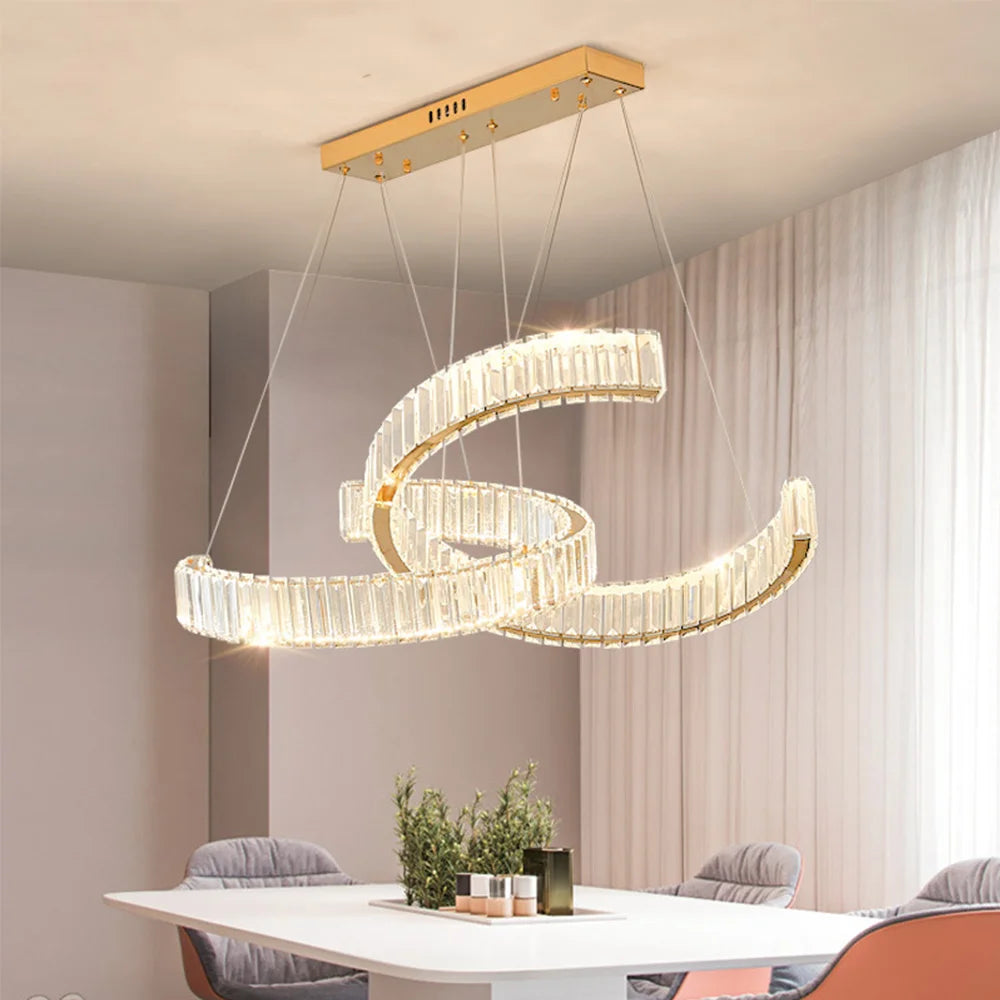 Flis Tiered Ring Crystal Chandelier L 80 cm | Celestre