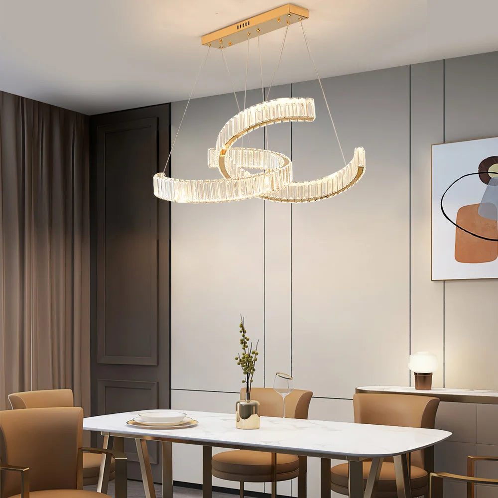 Flis Tiered Ring Crystal Chandelier L 55 cm | Celestre