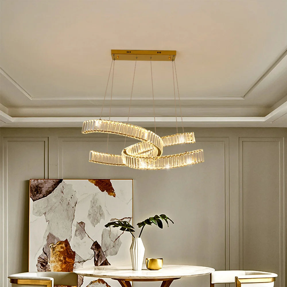 Flis Tiered Ring Crystal Chandelier | Celestre