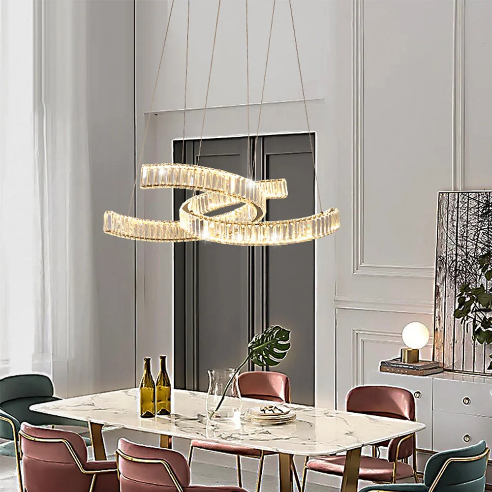 Flis Tiered Ring Crystal Chandelier | Celestre