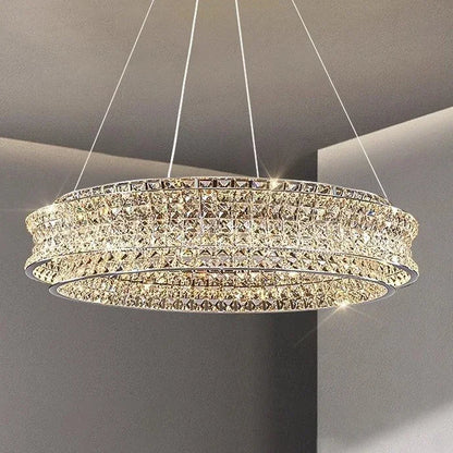 Dril Crystal Prism Ring Chandelier D 80 cm | Celestre