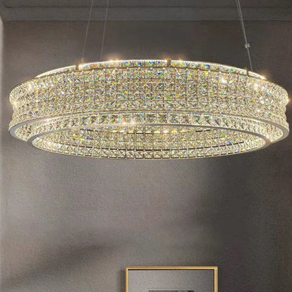 Dril Crystal Prism Ring Chandelier D 100 cm | Celestre