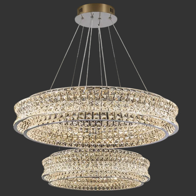 Dril Crystal Prism Ring Chandelier D 100-60 cm | Celestre