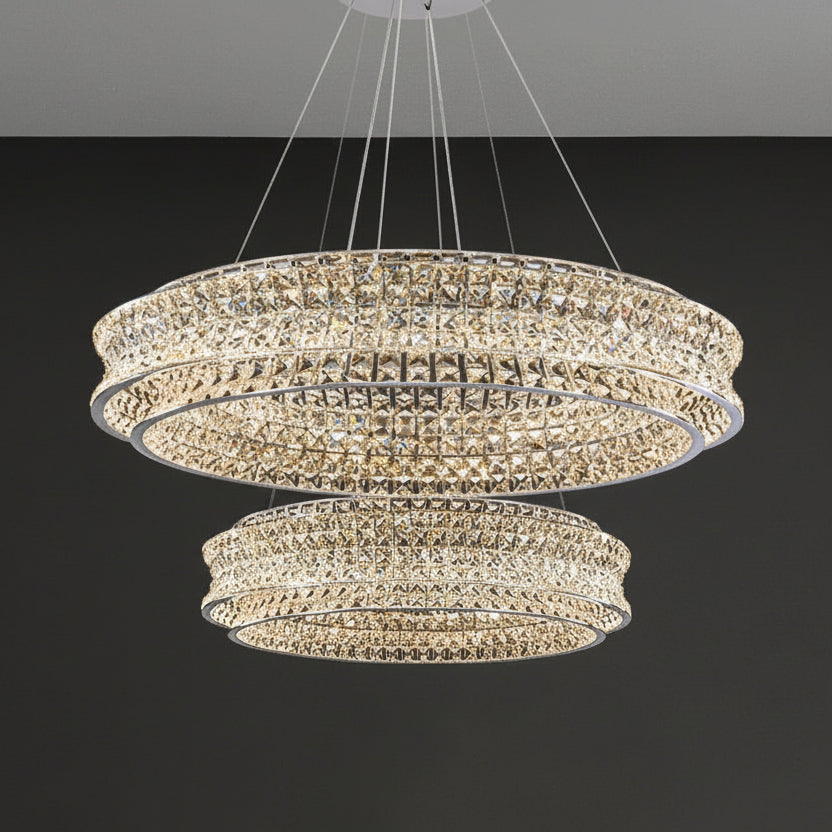 Dril Crystal Prism Ring Chandelier D 80-50 cm | Celestre
