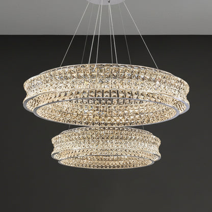 Dril Crystal Prism Ring Chandelier D 80-50 cm | Celestre
