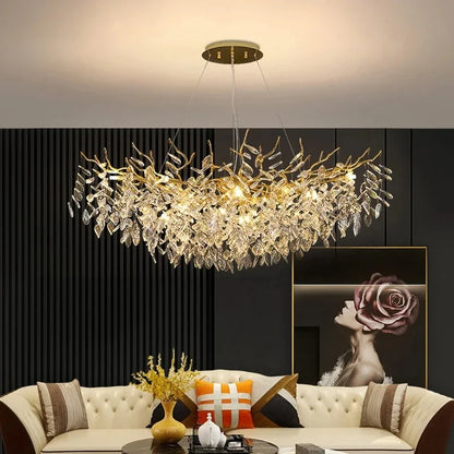 Liora Gold Crystal Chandelier 100 cm | Celestre