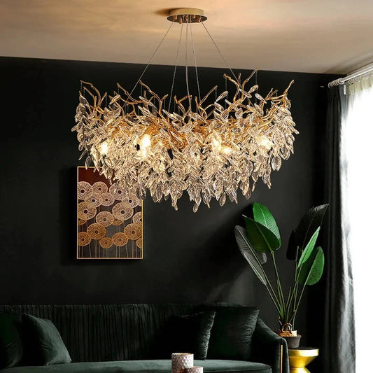 Liora Gold Crystal Chandelier 45 cm | Celestre