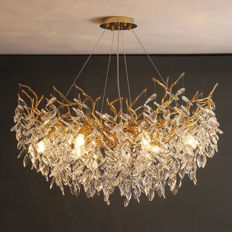 Liora Gold Crystal Chandelier 80 cm | Celestre