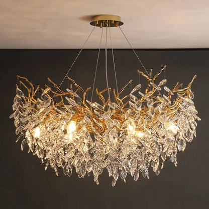 Liora Gold Crystal Chandelier 80 cm | Celestre